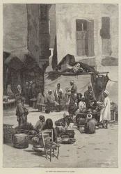 Ein Freiluftrestaurant in Kairo